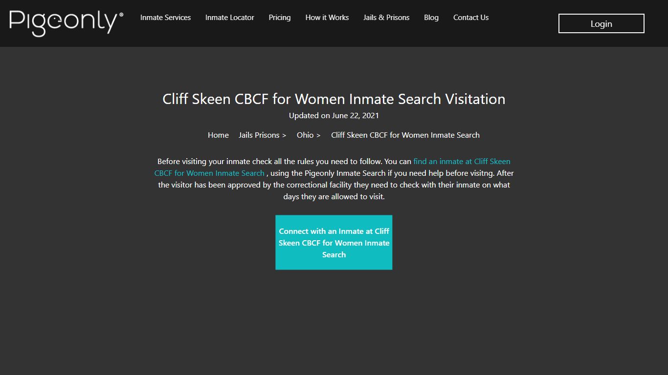 Cliff Skeen CBCF for Women Inmate Search Visitation | Ohio